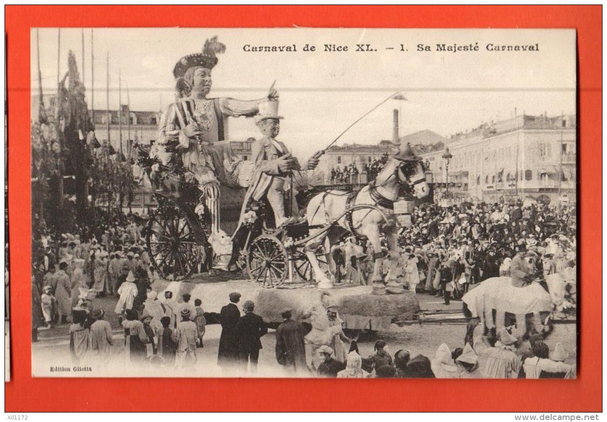 GBD-16  Carnaval De Nice XL  Sa Majesté Carnaval. Circulé Sous Enveloppe En 1912 - Karneval - Fasching