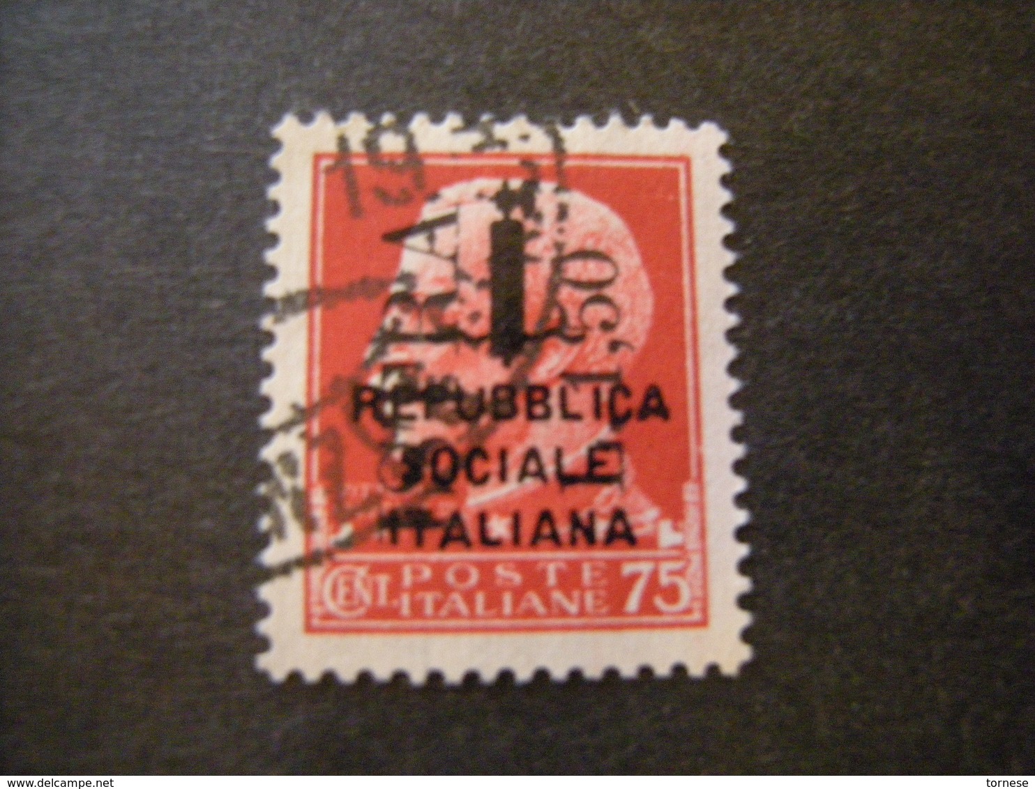 OCCUPAZ. IUGOSLAVA - ISTRIA, 1945, Sass. N. 28 , L. 1,50 Su C. 75, Usato, TTB - Occup. Iugoslava: Istria