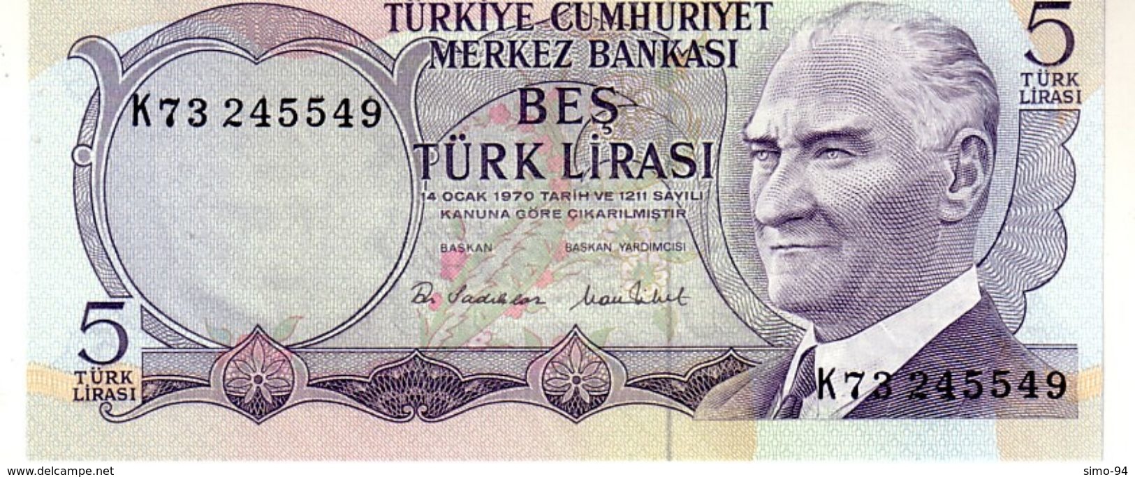 Turkey P.185 5 Lirasi 1976 Unc - Turkey