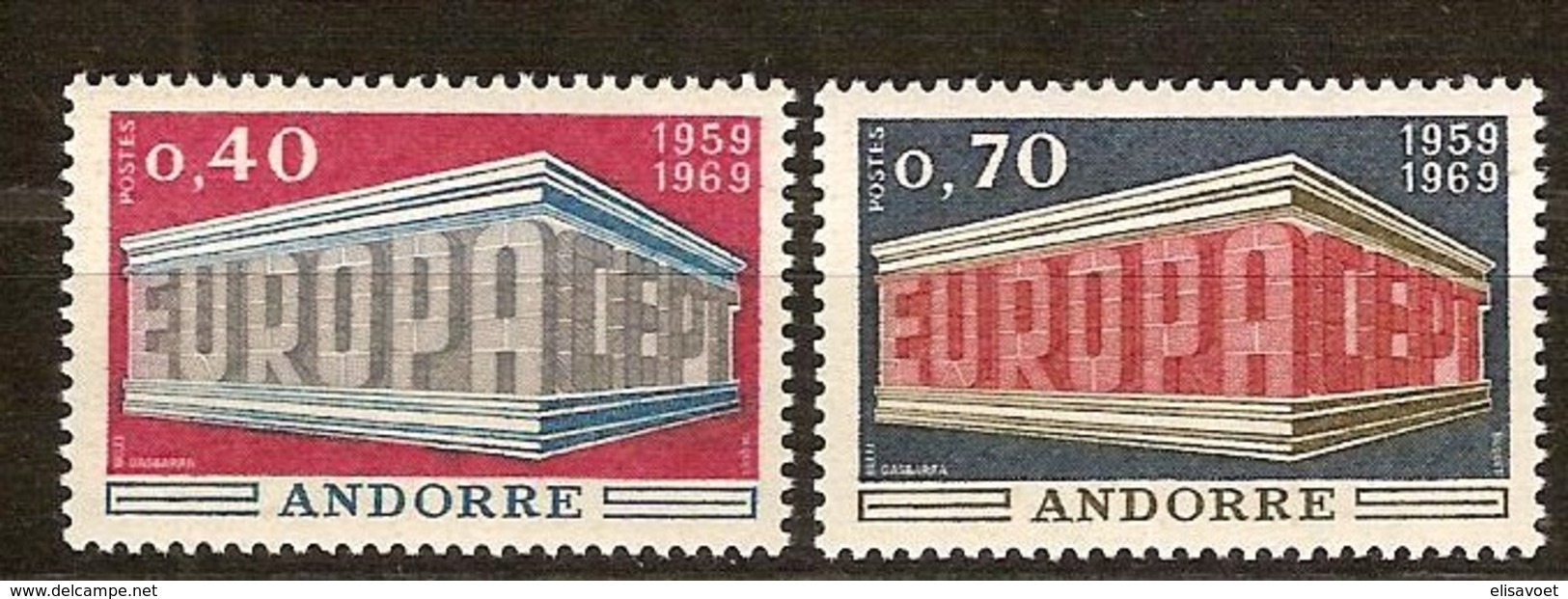 Andorra Andorre Cept 1969 Yvertn° 194-195 *** MNH Cote 40 Euro - 1969