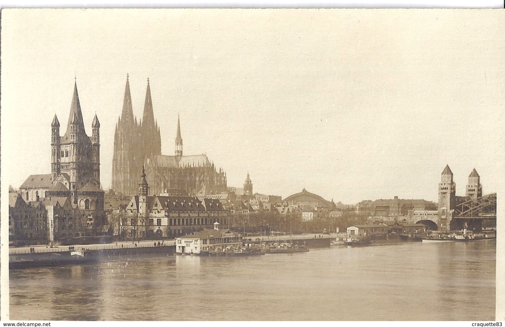 COLOGNE  LES BORDS DU RHIN  MAI 1919   CARTE PHOTO - Lieux