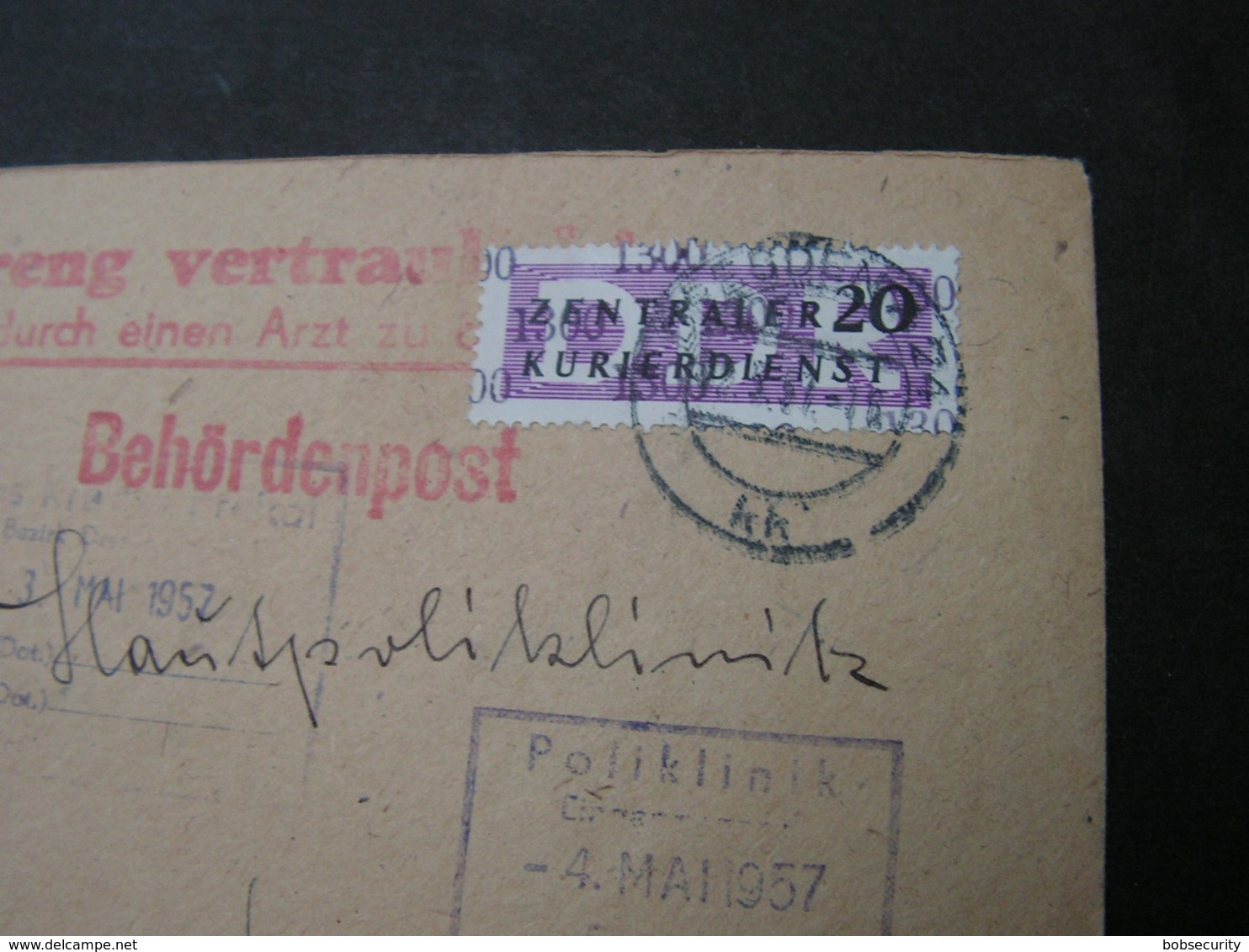 Dienst DDR 1957   Behördenpost - Briefe U. Dokumente