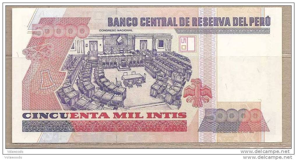 Peru' - Banconota Non Circolata FdS Da 50.000 Intis P-142 - 1988 - Perù