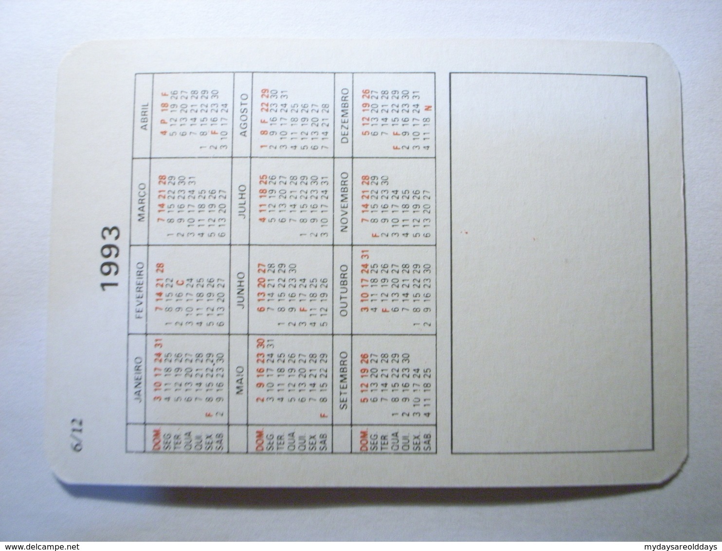 1 Calendar - Portugal Carro Car Race Rally F1 Formule1 Auto (i9) - Petit Format : 1981-90