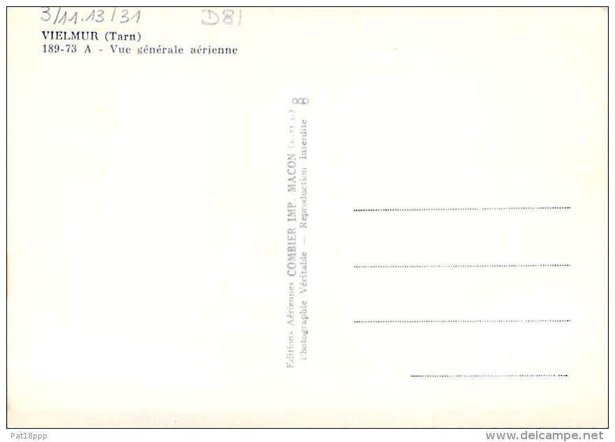 80 - VIELMUR SUR AGOUT : Vue Générale Aérienne - Jolie CPSM Dentelée Noir Et Blanc GF - Tarn - Vielmur Sur Agout