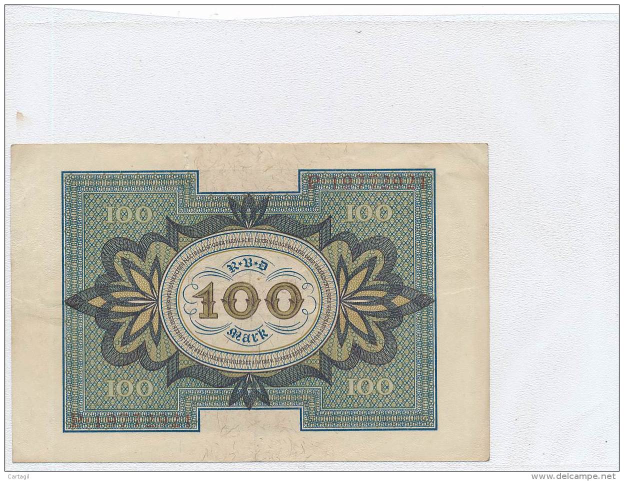 Billets -B3076- Allemagne - 100 Mark 1920 (type, Nature, Valeur, état... Voir  Double Scan) - 100 Mark