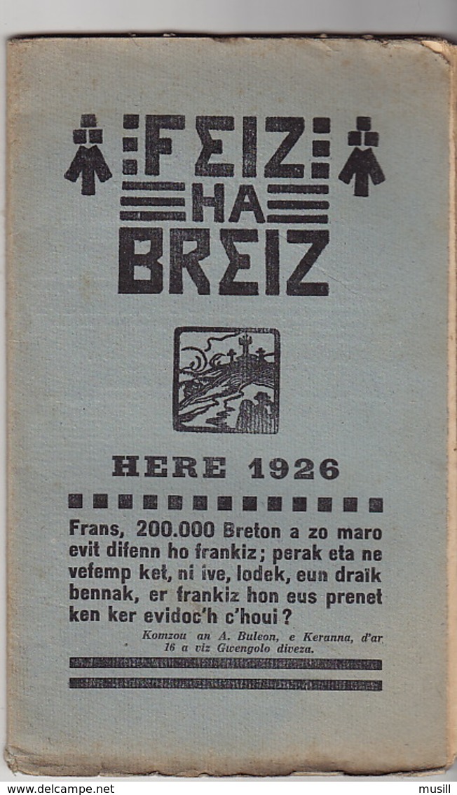 Feiz Ha Breiz. Here 1926. N°10. Ar C'Horn-Boud. Here 1926. N° 10. - Zeitungen & Zeitschriften