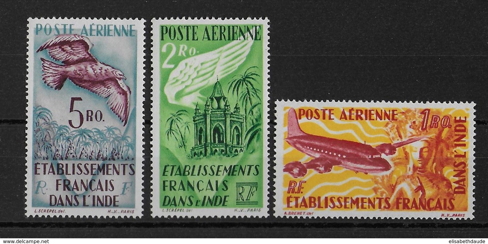 INDE - POSTE AERIENNE YVERT N°18/20 ** - SANS CHARNIERE - COTE = 36.6 EUROS - Nuovi