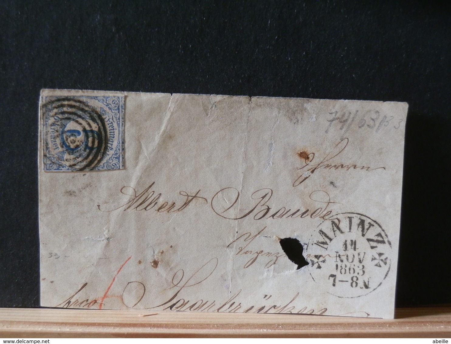 74/631  LETTRE 1863 FRAGMENT - Brieven En Documenten