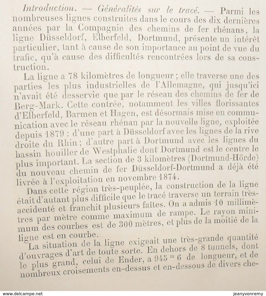 Plan Du Viaduc De La Ruhr Près De Herdecke. 1881 - Travaux Publics