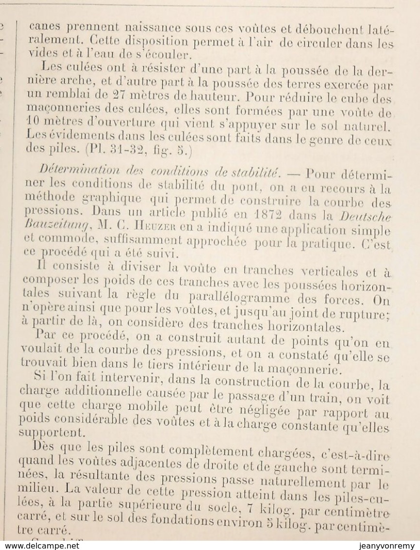 Plan du viaduc de la Ruhr près de Herdecke. 1881