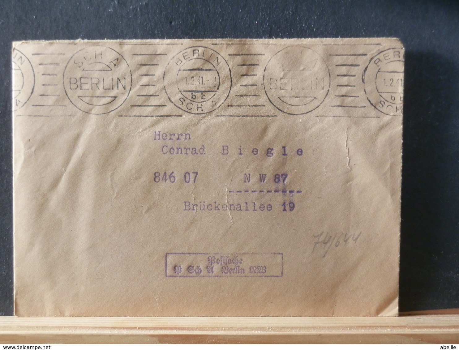 74/644A   LETTRE BERLIN 1941 - Briefe U. Dokumente