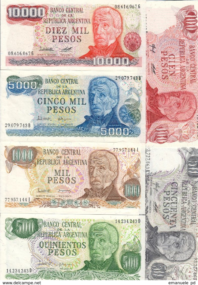 Argentina Lot 6 Banknotes San Martin UNC .C. - Argentina