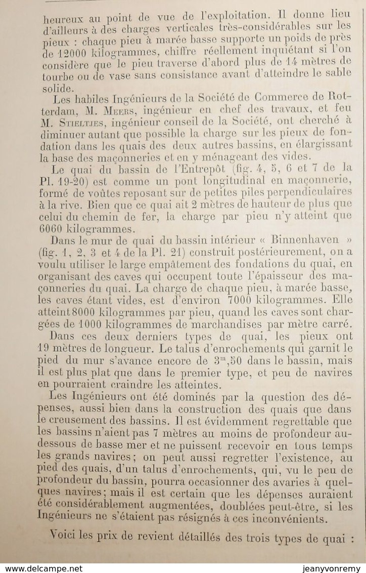 Plan De Bassins Et Entrepôt De Feijenoord à Rotterdam 1881. - Publieke Werken