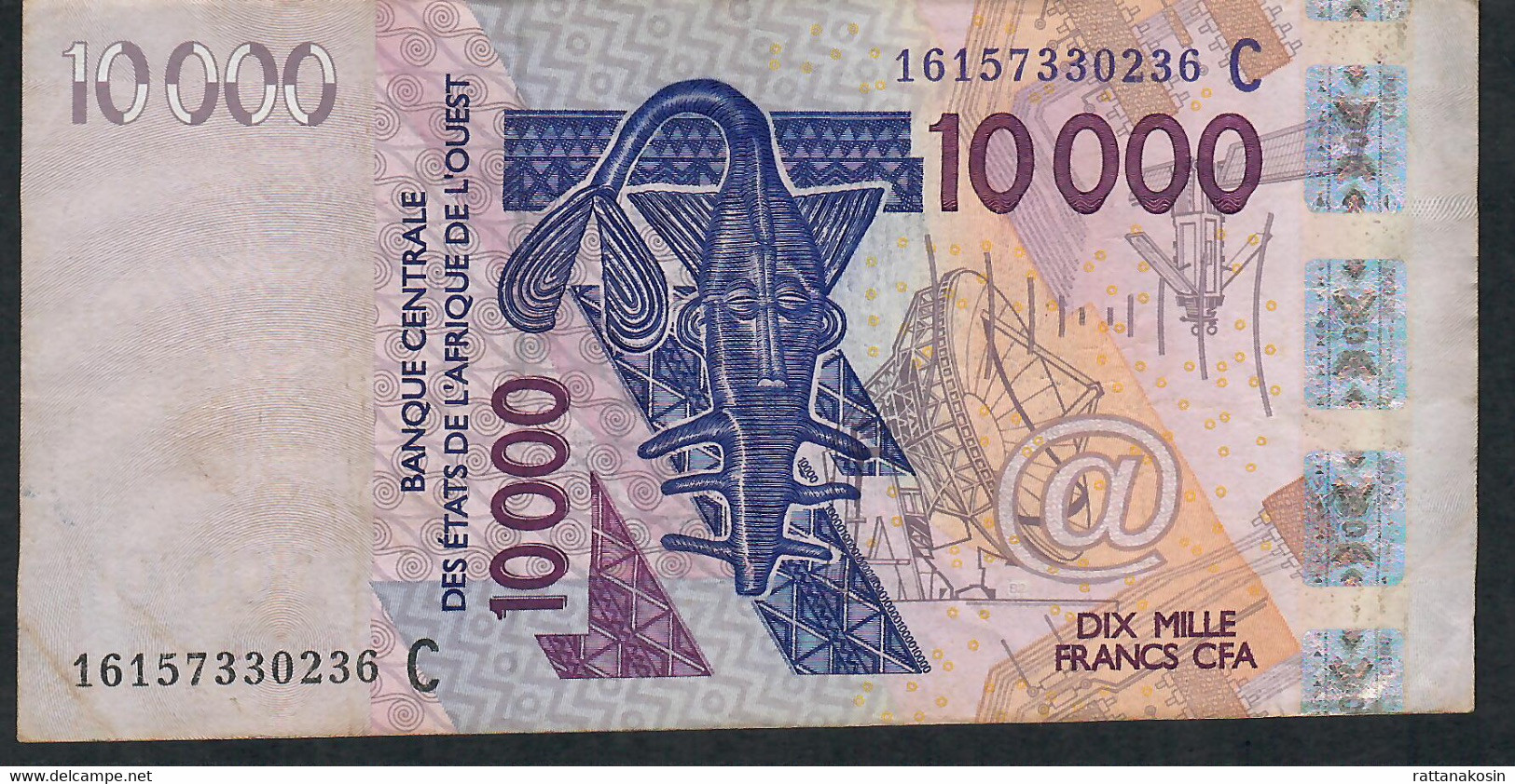 W.A.S. Burkina Faso P318Cp 10000 Francs (20)16 VF No Tear,no P.h. - Burkina Faso