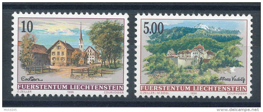 Liechtenstein N°1068 Et 1069** Eschen Et Château De Vaduz - Ungebraucht