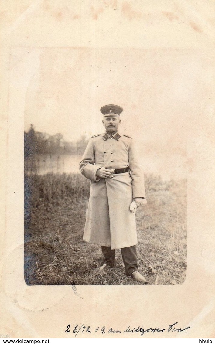 DA160 Carte Postale Photo Vintage RPPC Militaire Soldat Allemand 1909 Uniforme - Guerre, Militaire