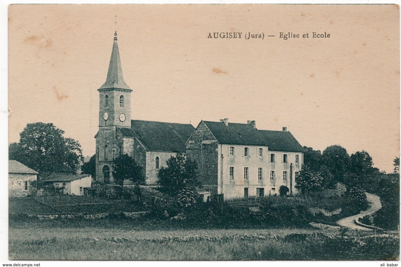 Augisey : Eglise Et école (Phototypie E. Desaix, Paris) - Autres & Non Classés