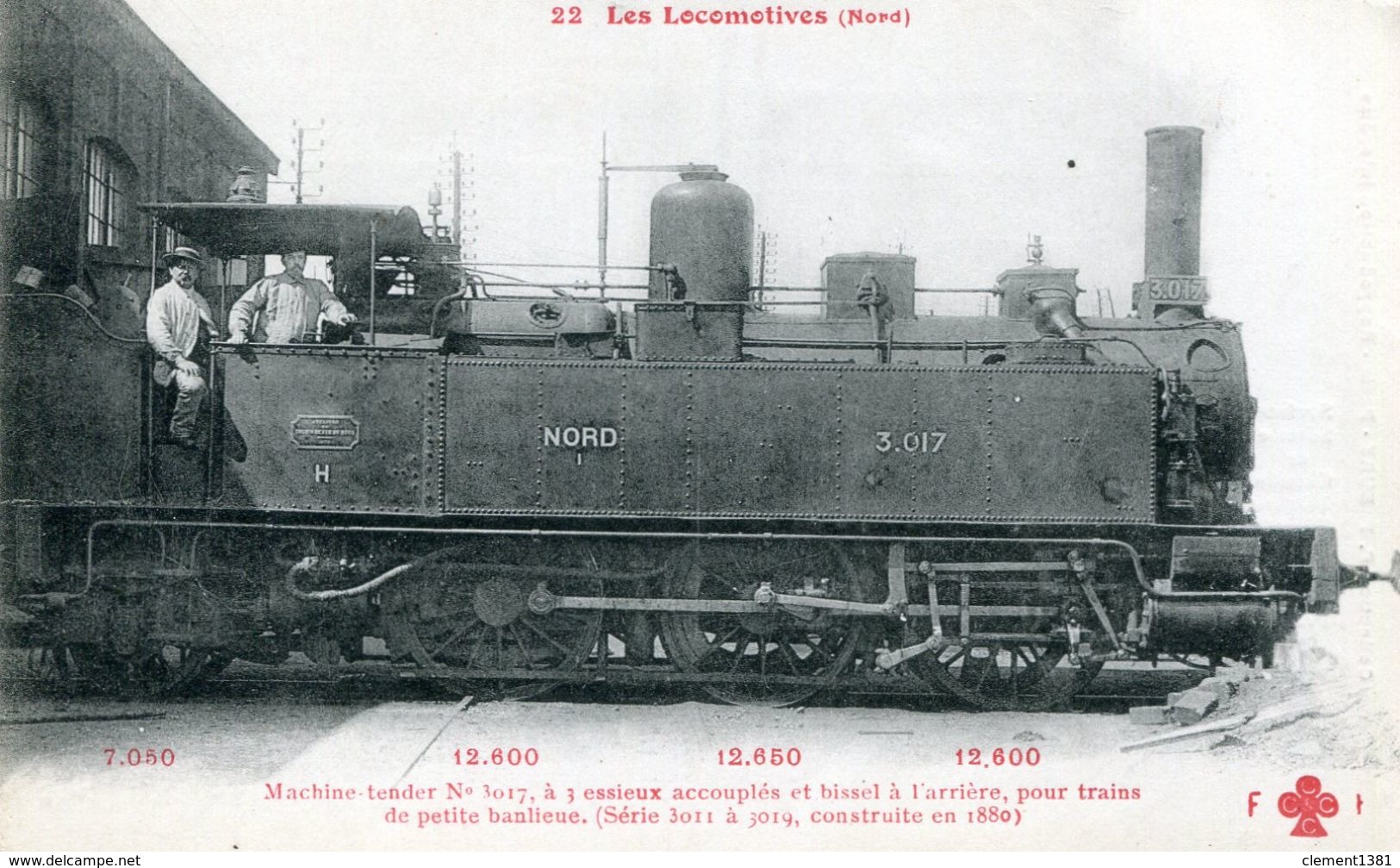 Les Locomotives Francaises 22 Nord Machine Tender N°3017 Pour Trains De Petite Banlieue - Eisenbahnen