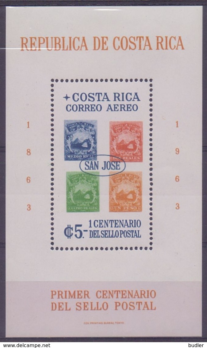 COSTA RICA :1963: Y.BF6 Dentelled & Not Dentelled/neufs/MNH : ## Centenario Del Sello Postal ## : POST,MAIL,STAMP, ... - Costa Rica