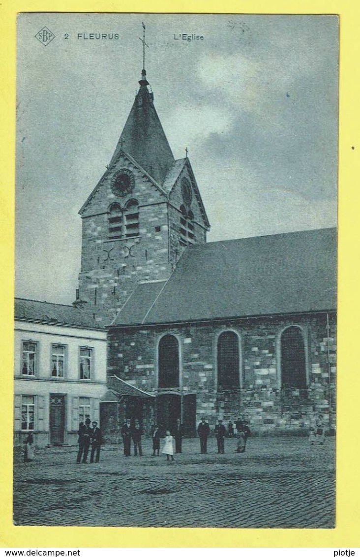 * Fleurus (Hainaut - La Wallonie) * (SBP, Nr 2) L'église, Kerk, Kirche, Church, Animée, TOP, Unique, Rare, Commune - Fleurus