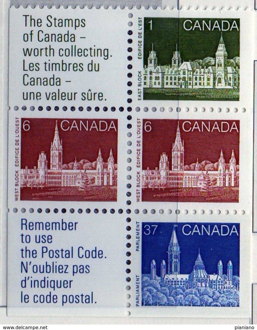PIA  -  Canada  -  1988  : Serie Corrente - Edificio Del Parlamento Da Carnet -   (Yv C 1039) - Paginas De Cuadernillos