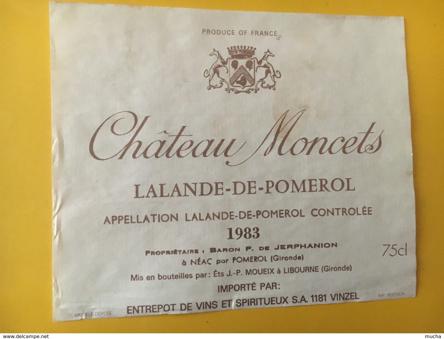 6892 -  Château Moncets 1983 Lalande-de Pomerol - Bordeaux