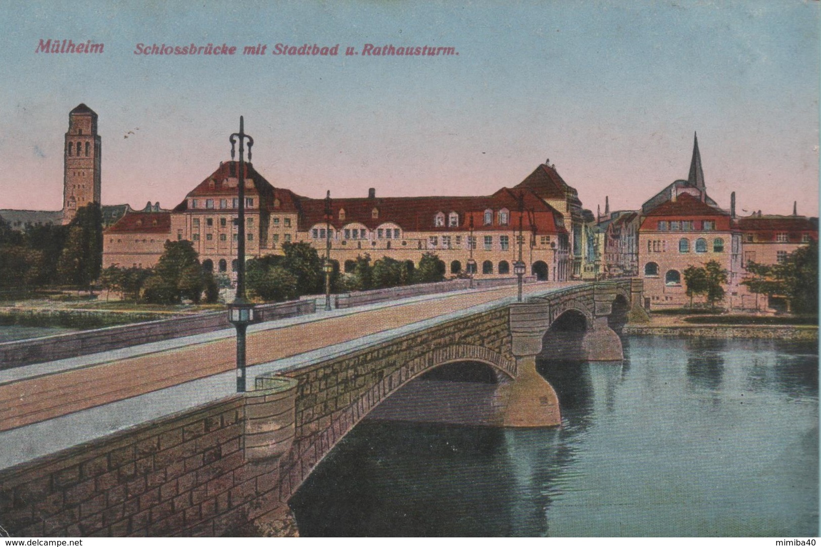 MULHEIM - Schlossbrucke Mit Stadtbad U. Rathausturm - - Muelheim A. D. Ruhr