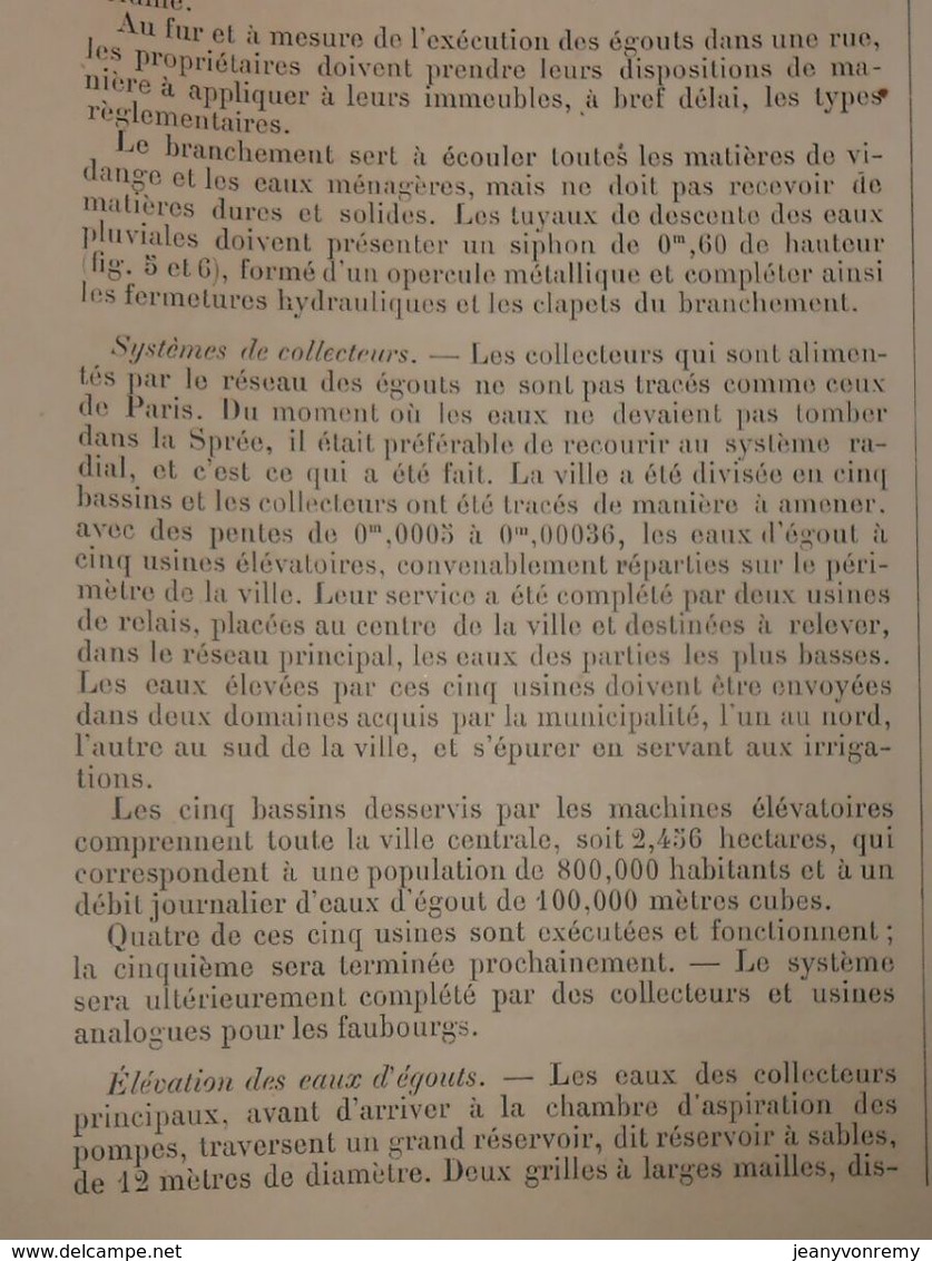 Plan de travaux d'assainissement de la ville de Berlin. 1881.