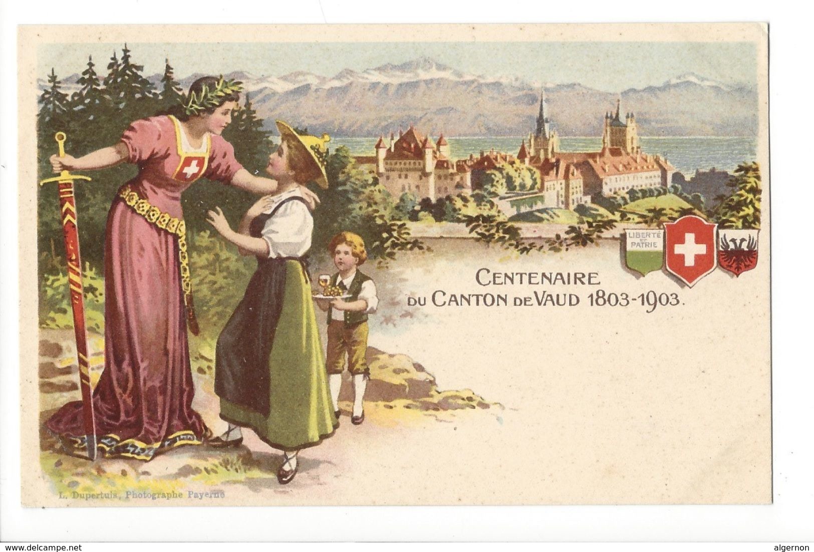 19295 - Centenaire Du Canton De Vaud 1803-1903 Rencontre Helvetie Et Vaudoise - Autres & Non Classés