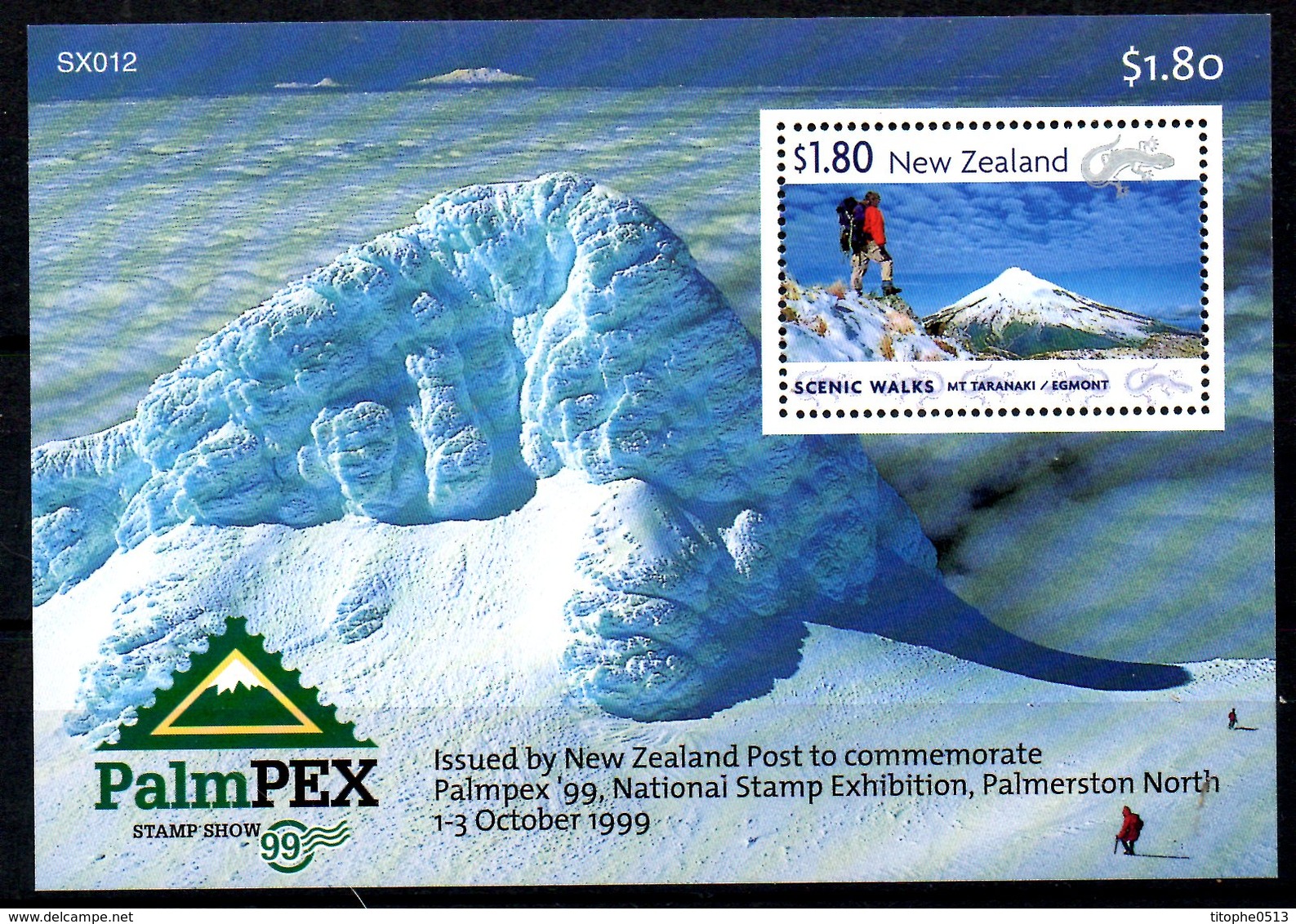 NOUVELLE-ZELANDE. BF 136 De 1999. Escalade Sur Le Mont Taranaki/PalmPex'99. - Arrampicata