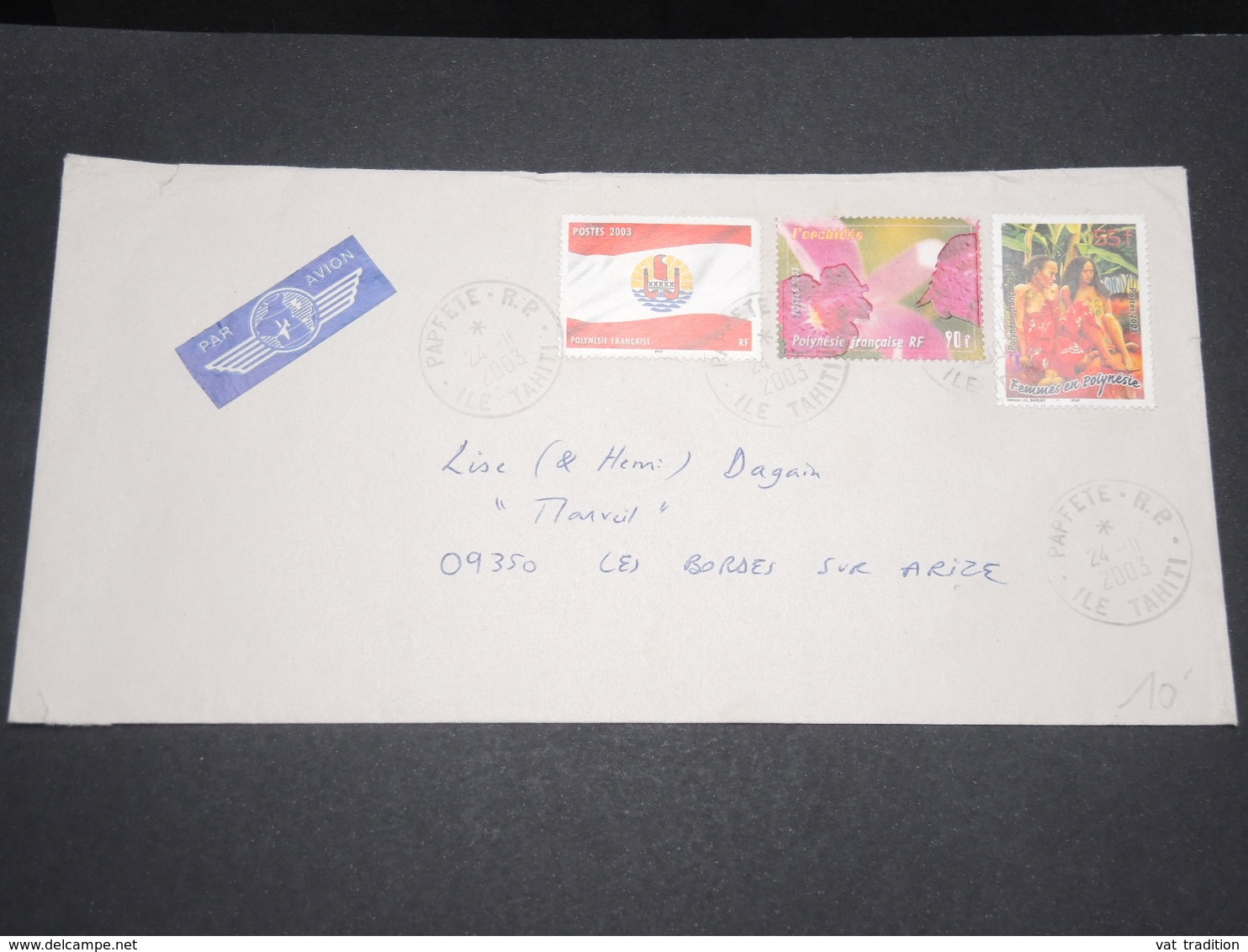 POLYNÉSIE - Enveloppe De Papeete Pour La France En 2003 , Affranchissement Plaisant - L 13210 - Lettres & Documents