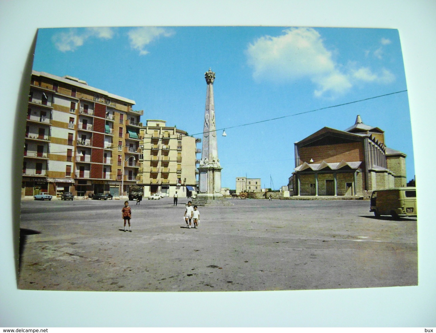 BITONTO PIAZZA MAGGIO  SANTUARIO SANTI MEDICI   VECCHIE CARTOLINE FONDO DI CARTOLERIA   BARI PUGLIA   NON VIAGGIATA - Bitonto