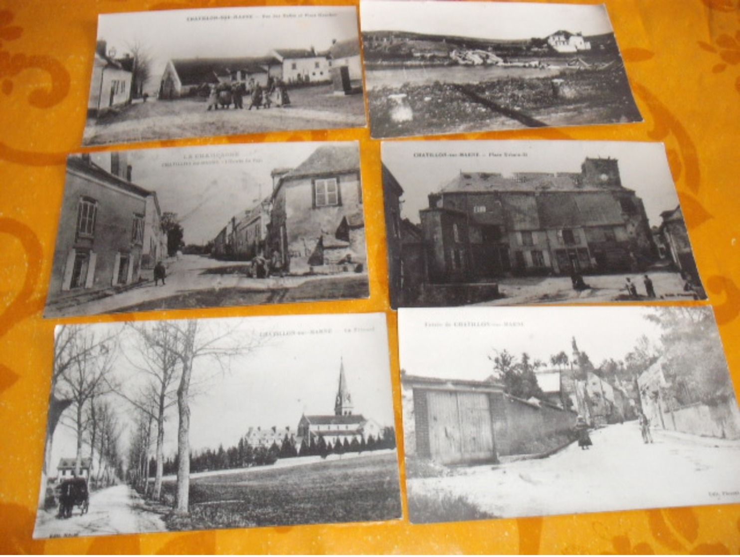 LOT DE 12 PHOTOS ANCIENNES DE CHATILLON SUR MARNE 11CMX17.5 CM - Châtillon-sur-Marne