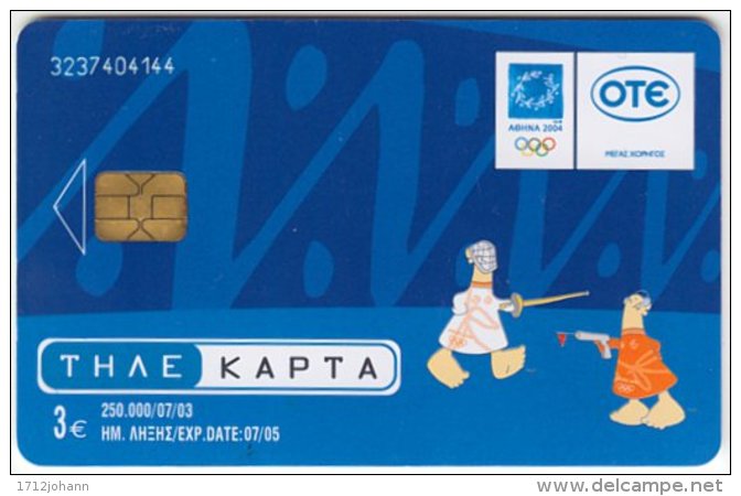 GREECE D-771 Chip OTE - Event, Sport, Olympic Games / Shooting, Fencing - Used - Greece
