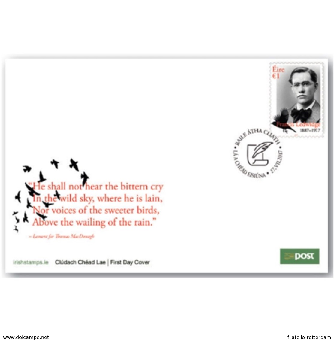 Ierland / Ireland - Postfris / MNH - FDC Francis Ledwidge 2017 - Neufs