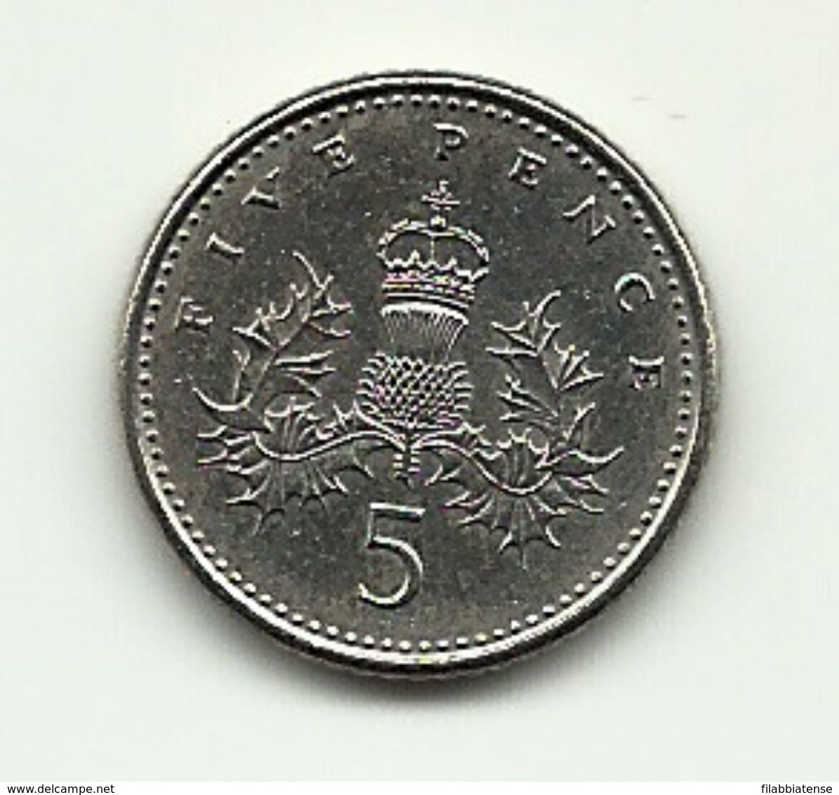 1990 - Gran Bretagna 5 Pence     ----- - 5 Pence & 5 New Pence