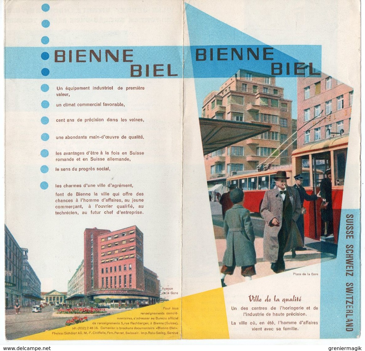 Bienne Biel 1954 - Dépliant Touristique - Canton De Berne - Jura Suisse - Schweiz - Dépliants Touristiques