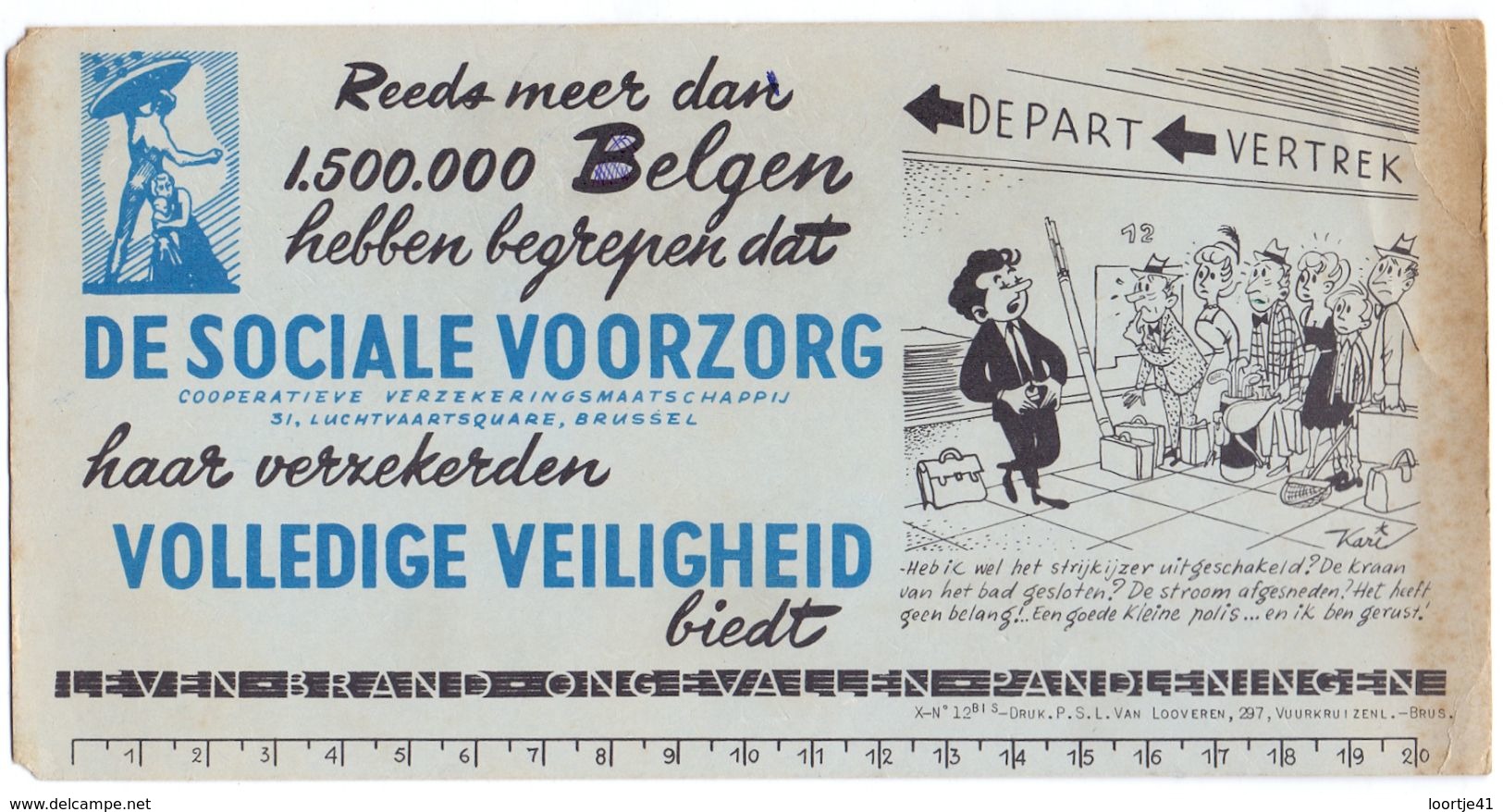 Buvard Vloeipapier - Verzekering De Sociale Voorzorg - Cartoon Kari - Banque & Assurance