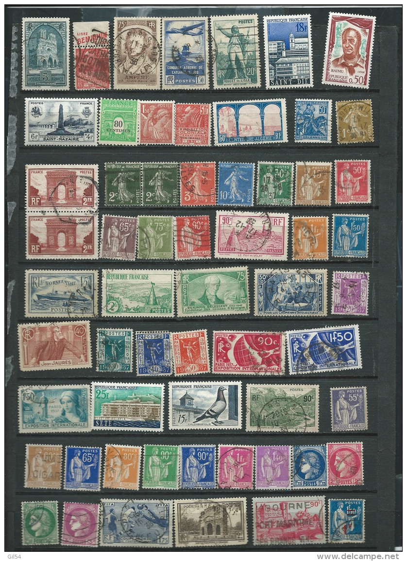 Lot De 60 Timbres  France Semi Moderne  à Trier  - Po549 - Sonstige & Ohne Zuordnung