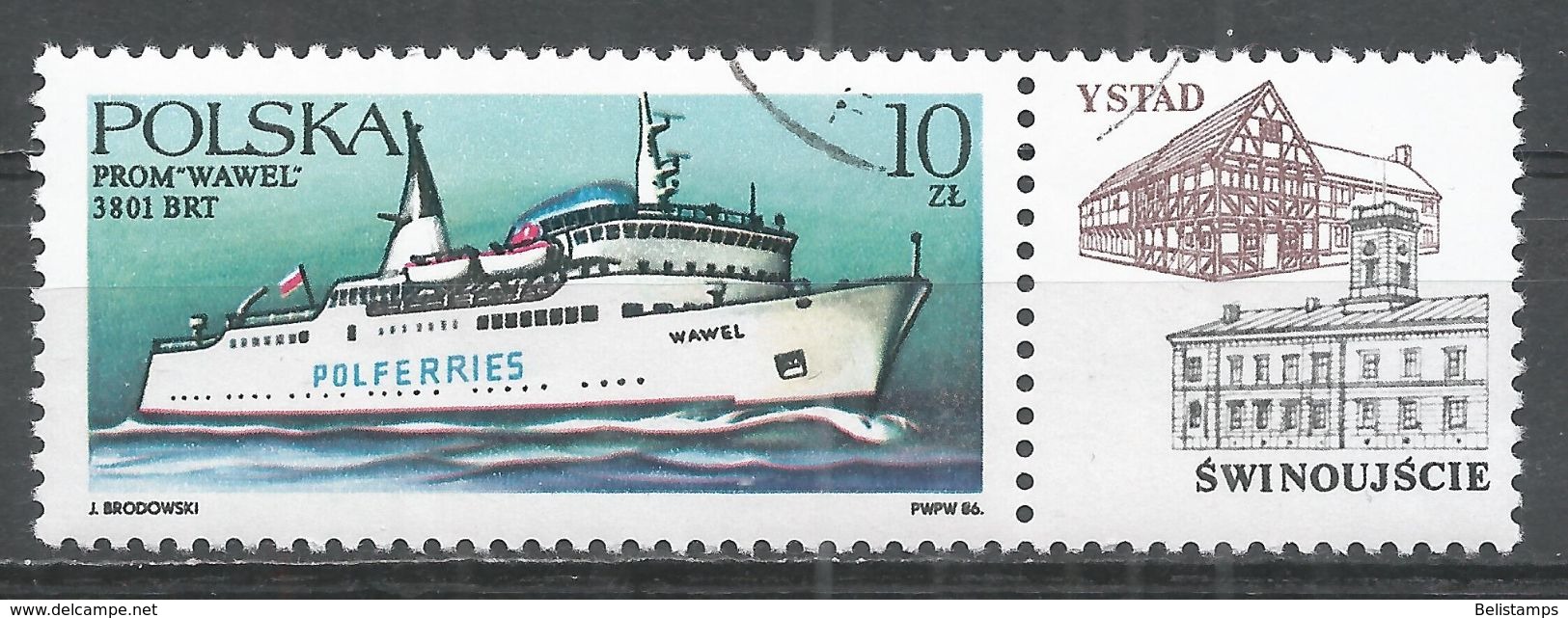 Poland 1986. Scott #2730 (U) Ferryboat, Wawel - Oblitérés