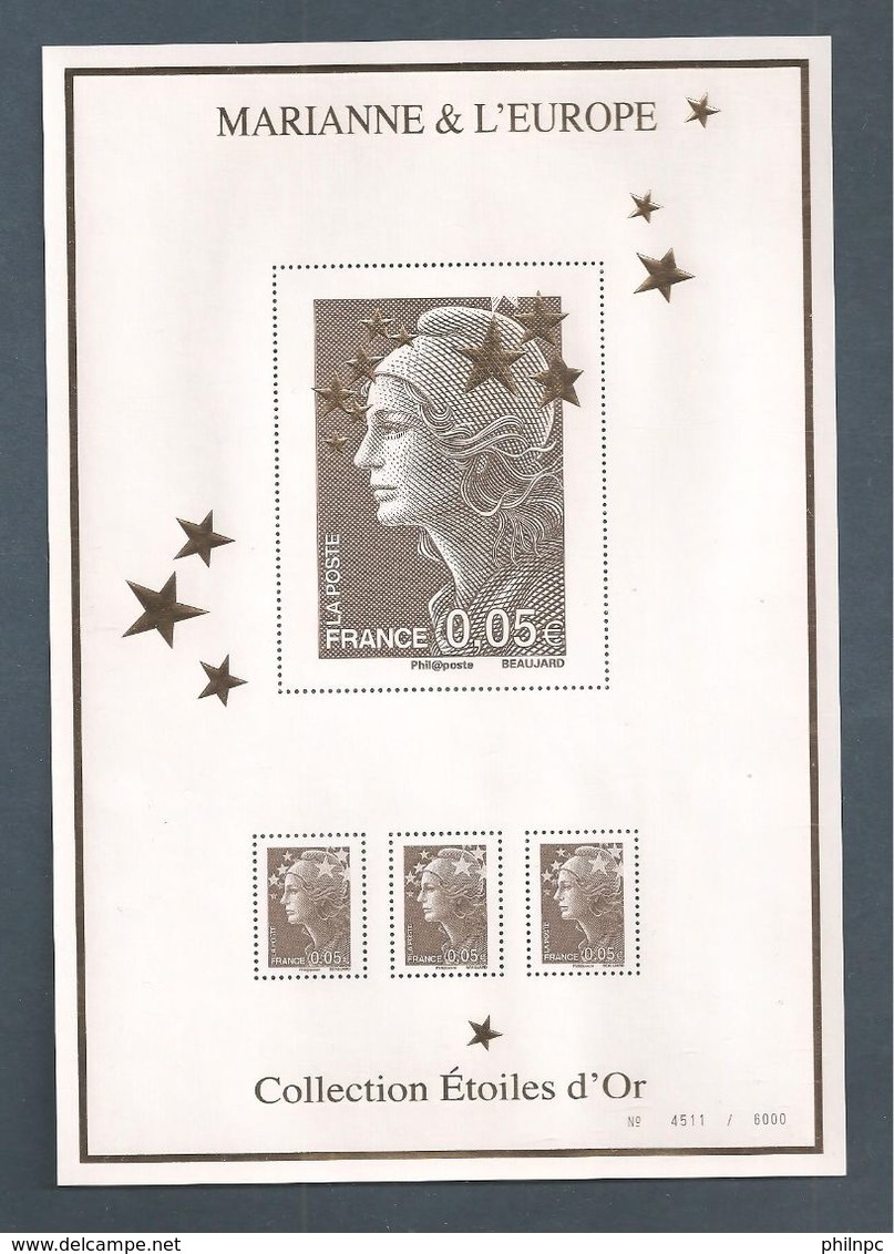 France, Carnet N° 4020, 4662A/4662Q, F4662A, Coffret Marianne Et L'Europe, 15 Blocs Neuf **, Marianne Etoiles D'or - Nuevos