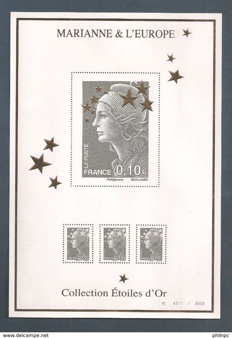 France, Carnet n° 4020, 4662A/4662Q, F4662A, Coffret Marianne et l'Europe, 15 Blocs Neuf **, Marianne Etoiles d'or