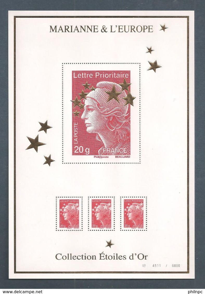 France, Carnet n° 4020, 4662A/4662Q, F4662A, Coffret Marianne et l'Europe, 15 Blocs Neuf **, Marianne Etoiles d'or