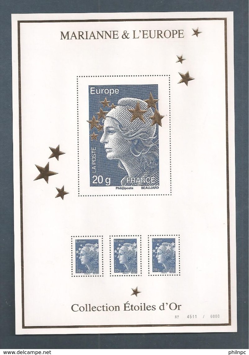 France, Carnet n° 4020, 4662A/4662Q, F4662A, Coffret Marianne et l'Europe, 15 Blocs Neuf **, Marianne Etoiles d'or