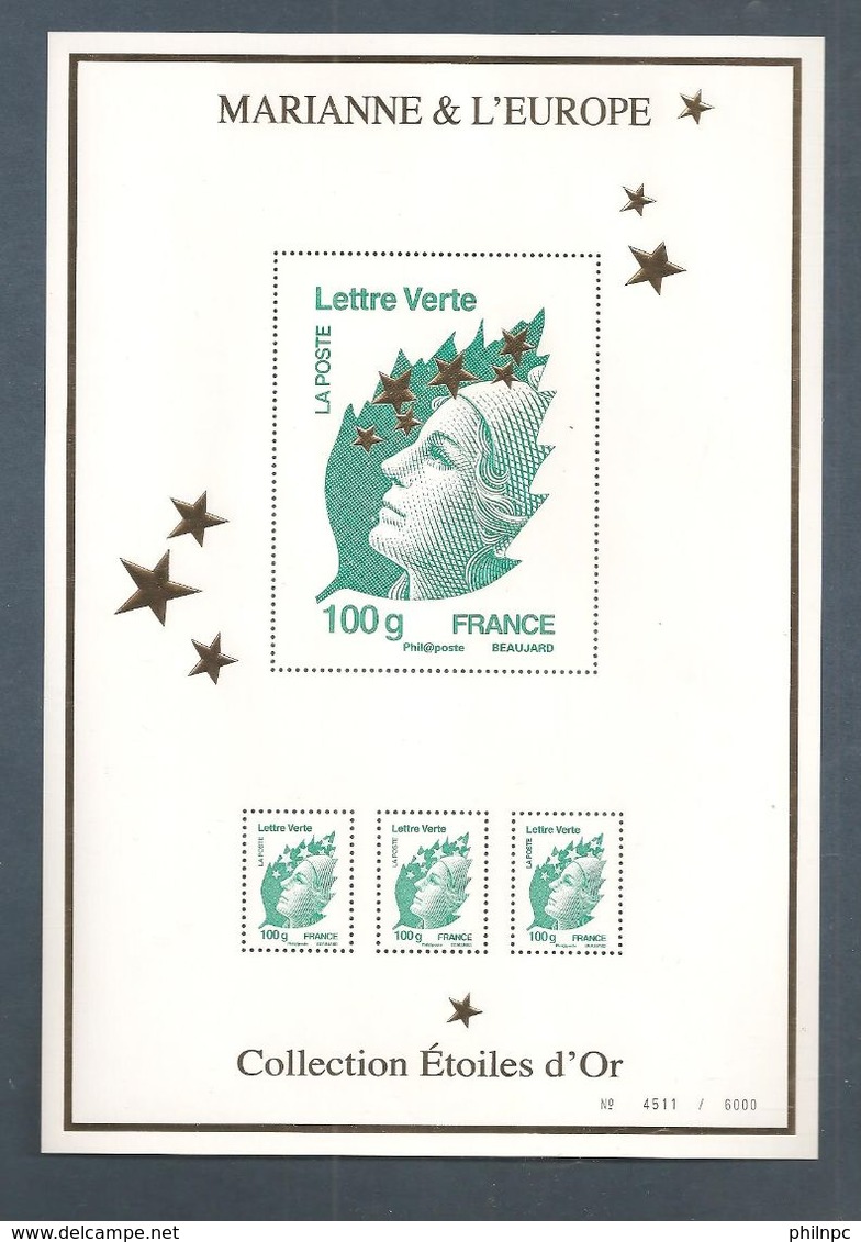 France, Carnet n° 4020, 4662A/4662Q, F4662A, Coffret Marianne et l'Europe, 15 Blocs Neuf **, Marianne Etoiles d'or