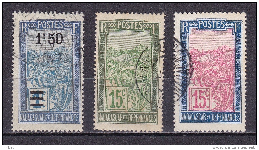Madagascar N° 152, 156, 157 - Used Stamps