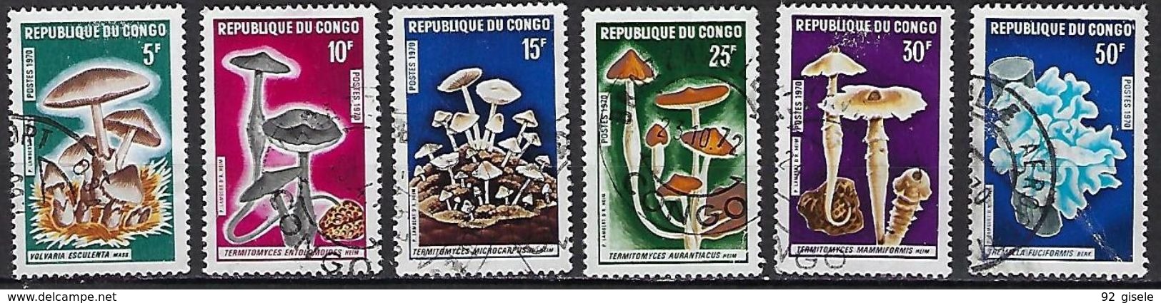 Congo YT 254 à 259 " Champignons " 1970 Oblitéré - Oblitérés