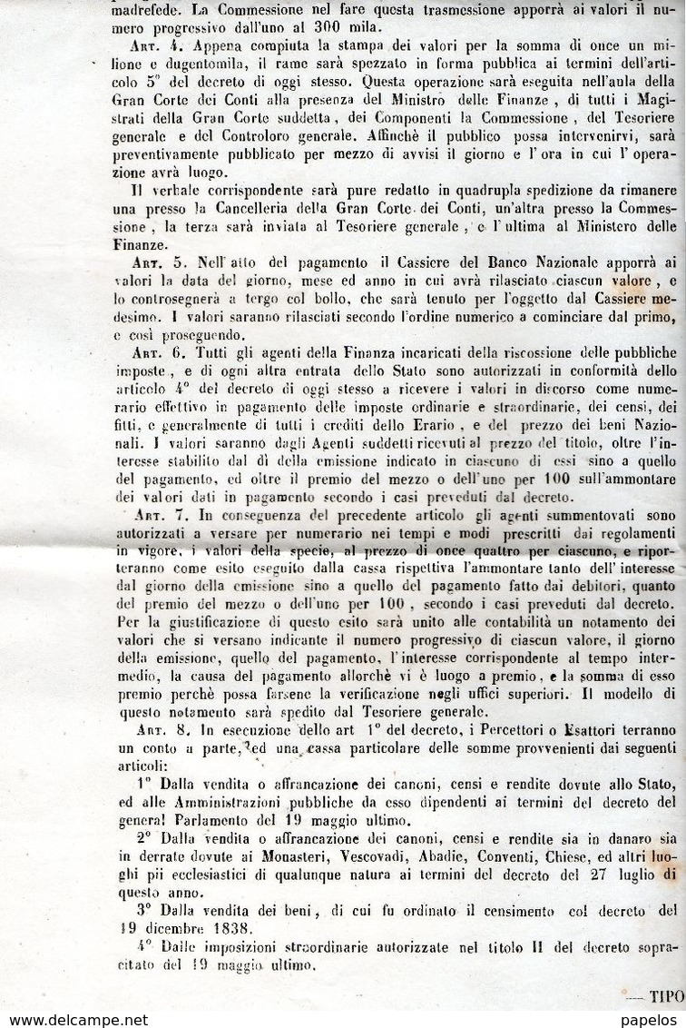 1848 DECRETO PALERMO - Decreti & Leggi