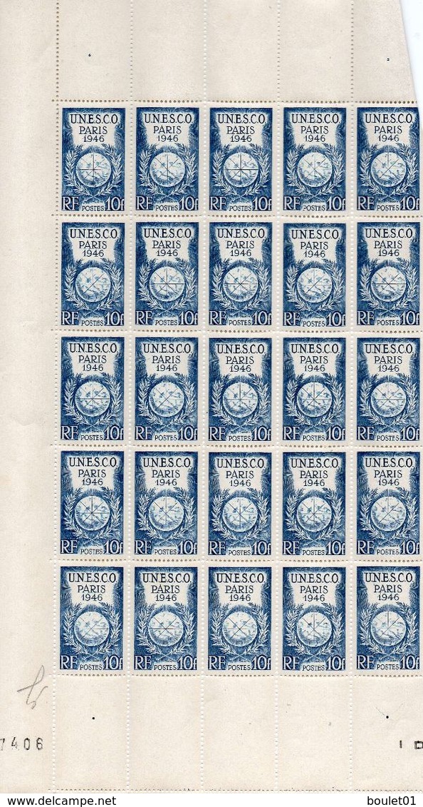 Feuille De 25 Timbres Neufs N° 771 De 1946 (voir Le Scan) - Full Sheets